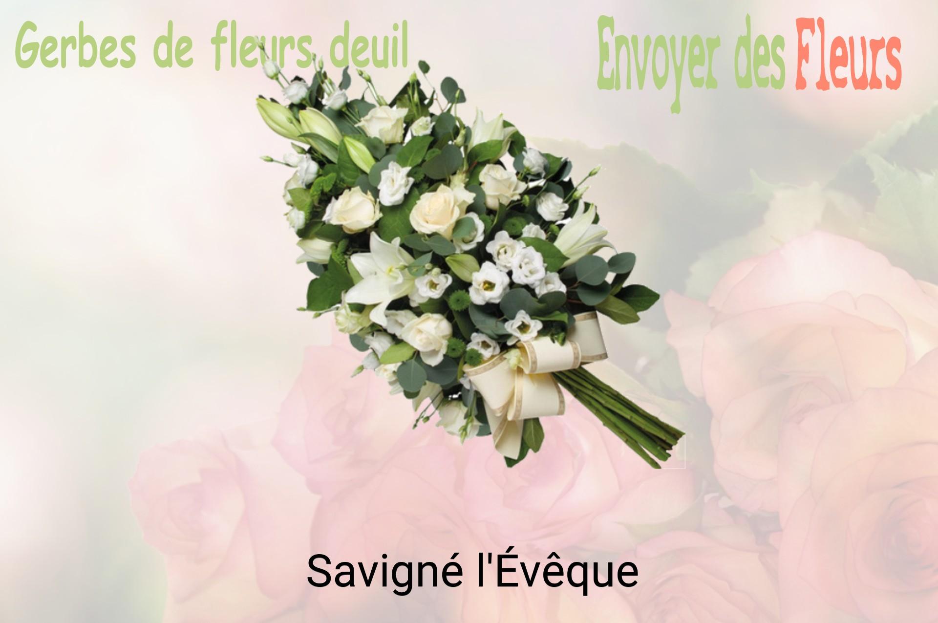 Gerbe de fleurs de deuil livrée à Savigné-l'Évêque